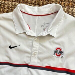OSU Buckeyes Nike Polo Shirt Men’s (Large) Dri-Fit White